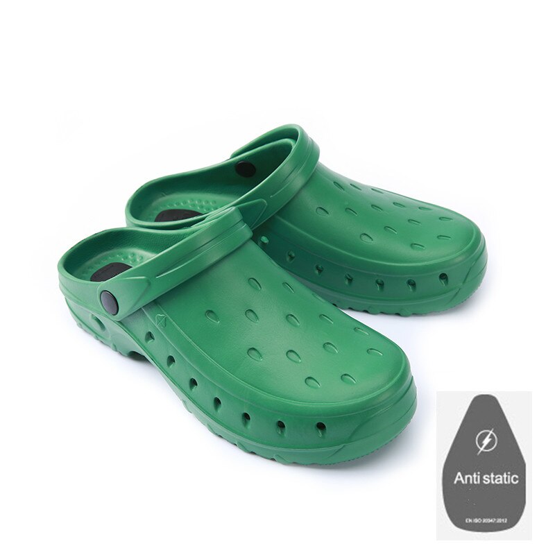 Médico zapatos Unisex Doctor de zapatos para quirófano Anti-estática clínica Dental obstruir laboratorio limpio habitación de trabajo protectora zapatillas: green / L