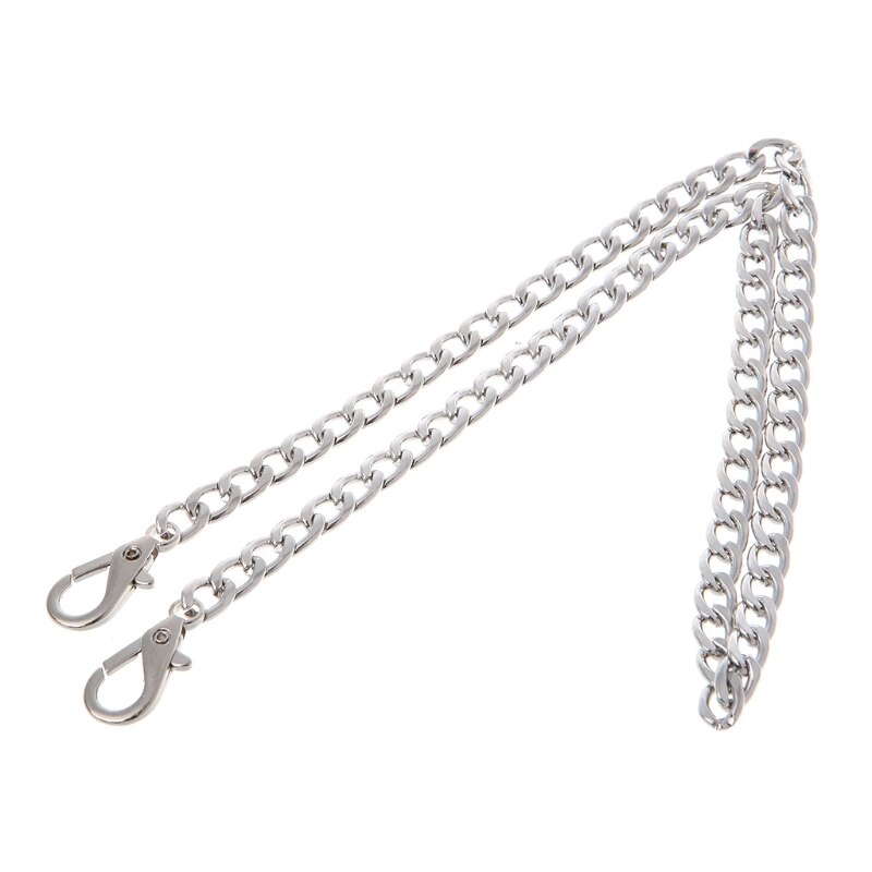 Thinkthendo 60 Cm Portemonnee Tas Riem Diy Cross Body Vervanging Schouder Handtas Handvat Metalen Ketting: Zilver