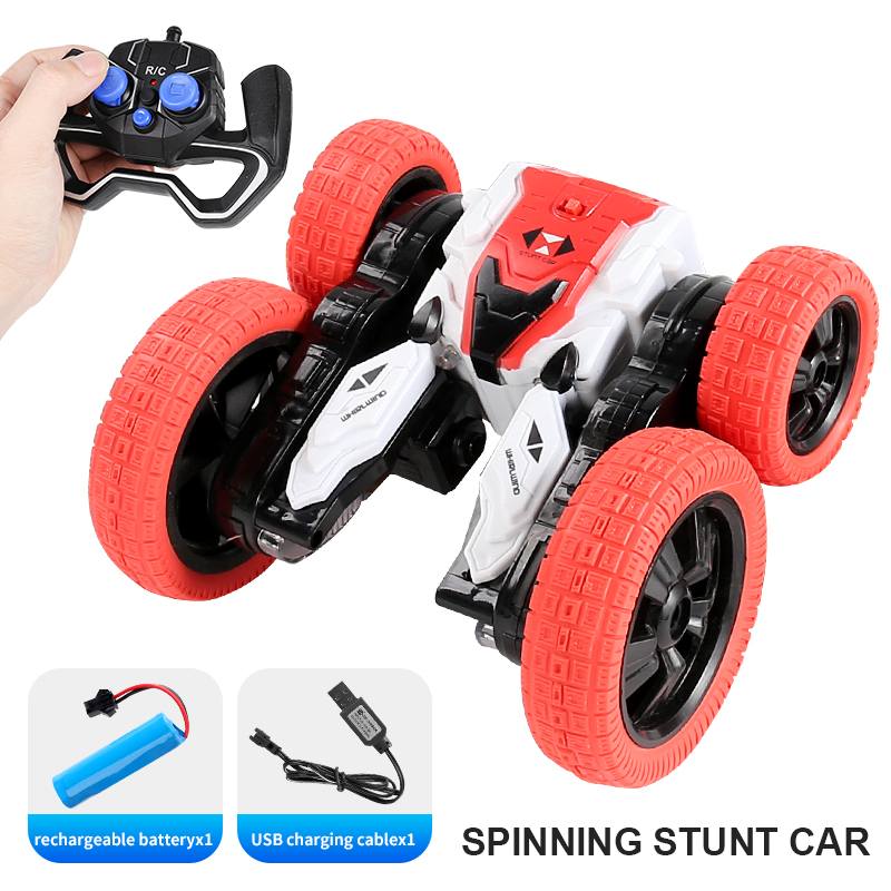 1:28 2.4G RC Stunt Car 360 Degree Rolling Double-sided Stunt Car Four-channel Drift Remote Control Vehicle Toy For Children: Red