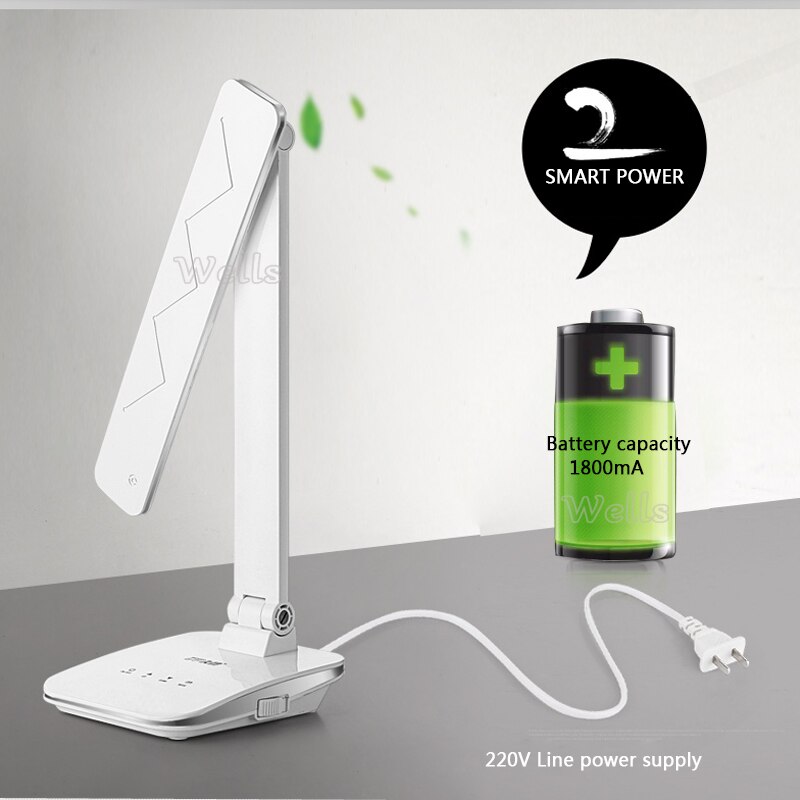 Lámpara de mesa led recargable portátil ajustable lámparas de escritorio plegable temperatura de color cambiable con atenuador táctil