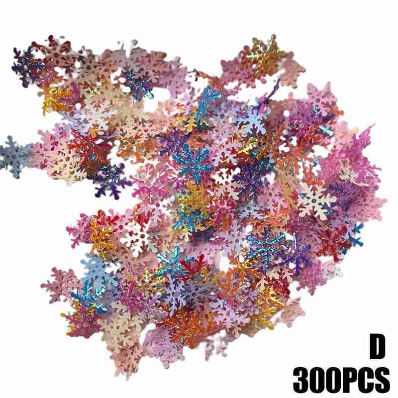 Copos de nieve para decoración navideña, adorno colgante de árbol de Navidad, decoración de copos de Navidad para jardín, vacaciones, de boda, 300 Uds.: D