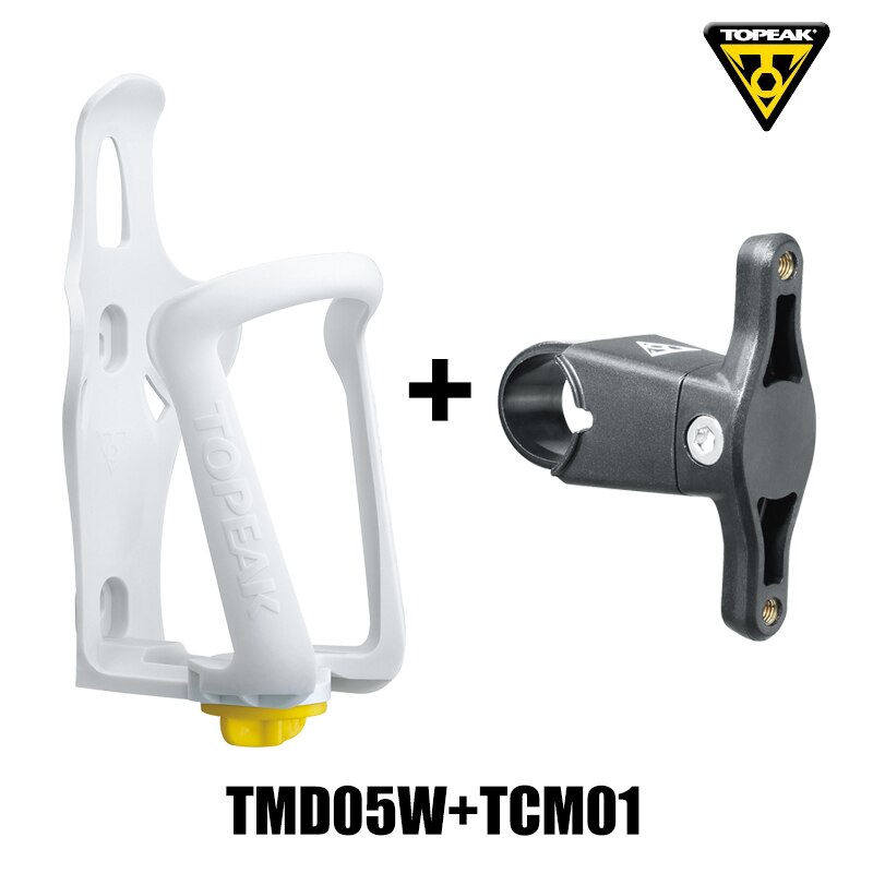 Soporte de botella de plástico TOPEAK TMD05 para bicicleta de ingeniería, soporte de soporte para botella de agua y montaña ajustable: TMD05W-TCM01