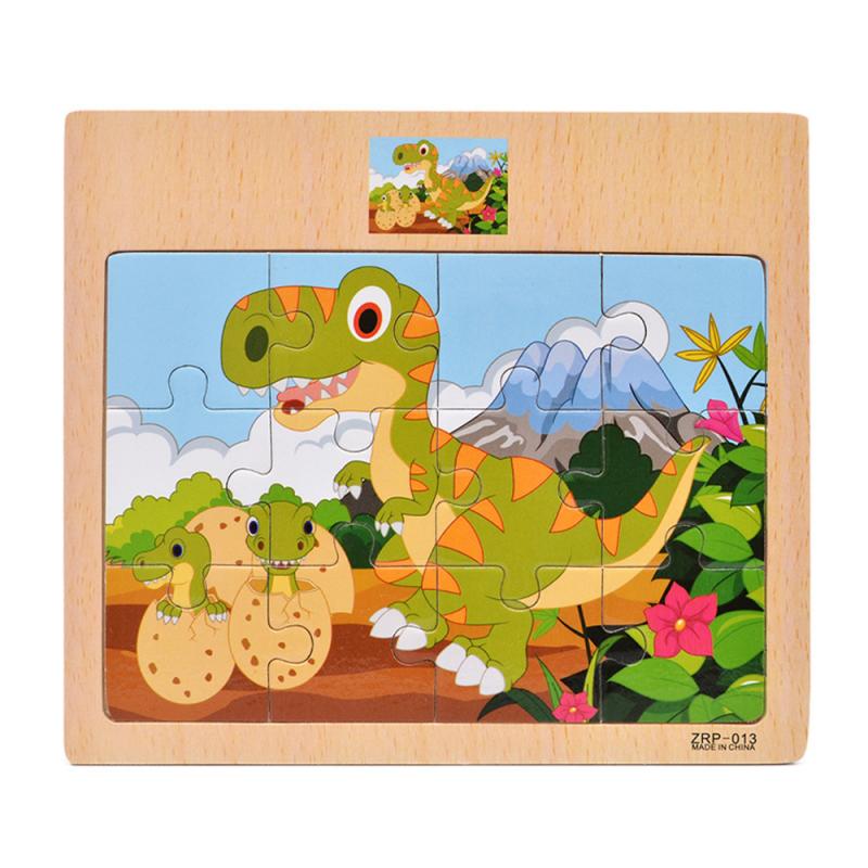 Baby Toys 17*15CM Kids Toy Wood Puzzle Wooden 3D Puzzle Jigsaw For Children Baby Cartoon Animal/Traffic Puzzles Educational Toys