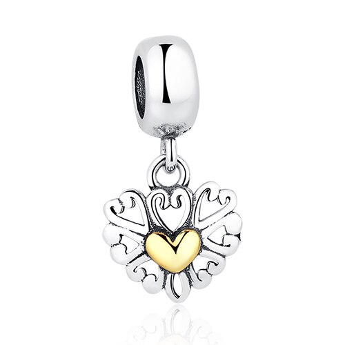 Silver Charms Fit Original Charm Bracelet Necklace 925 Sterling Silver Tree Love Heart European Charms Beads DIY Jewelry: PY1264