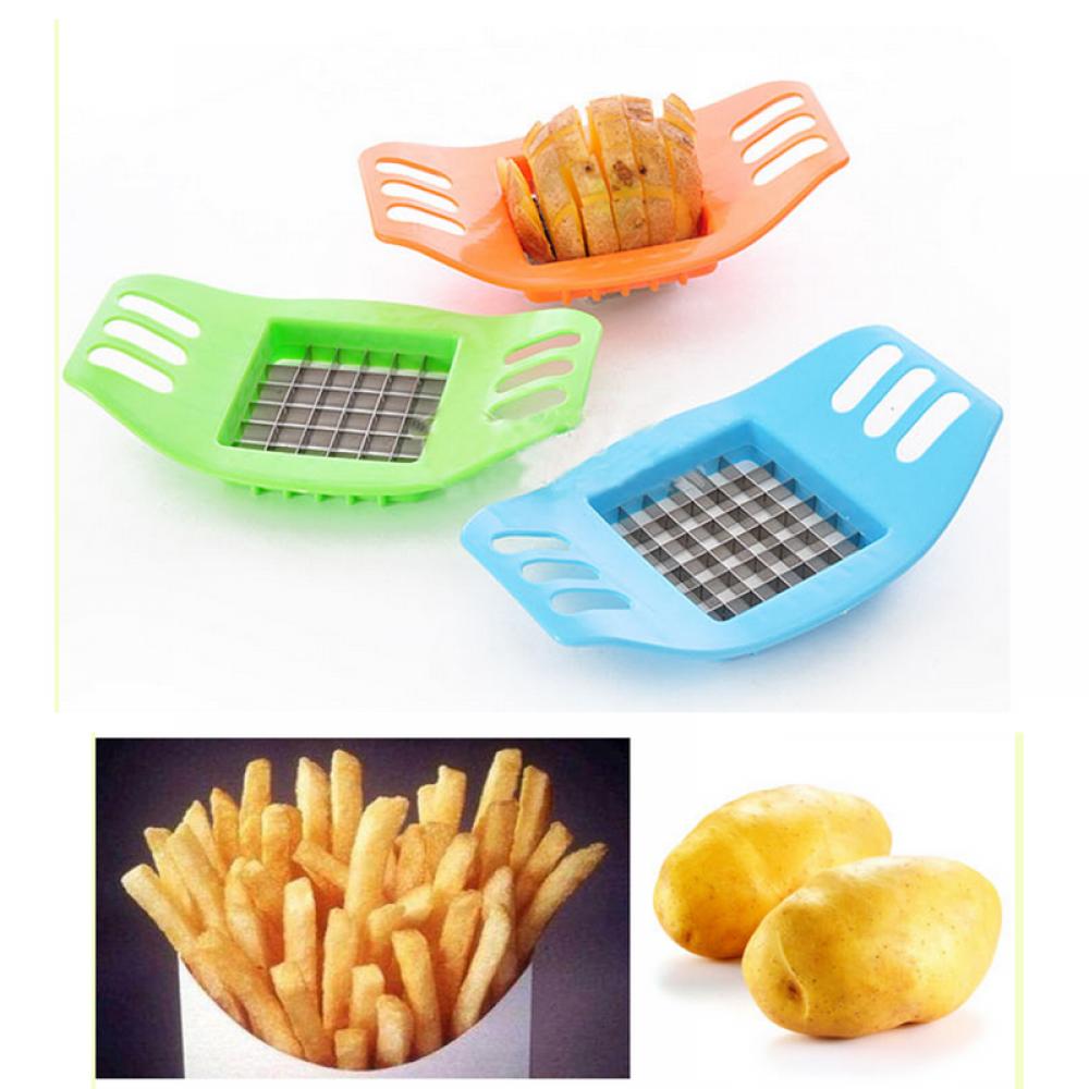 1 Pc PVC + Edelstahl Französisch Braten Schneider Kartoffel Chip Maker Schäler Gemüse Slicer Kochen Werkzeuge Kartoffel Schneider Zufällig farbe