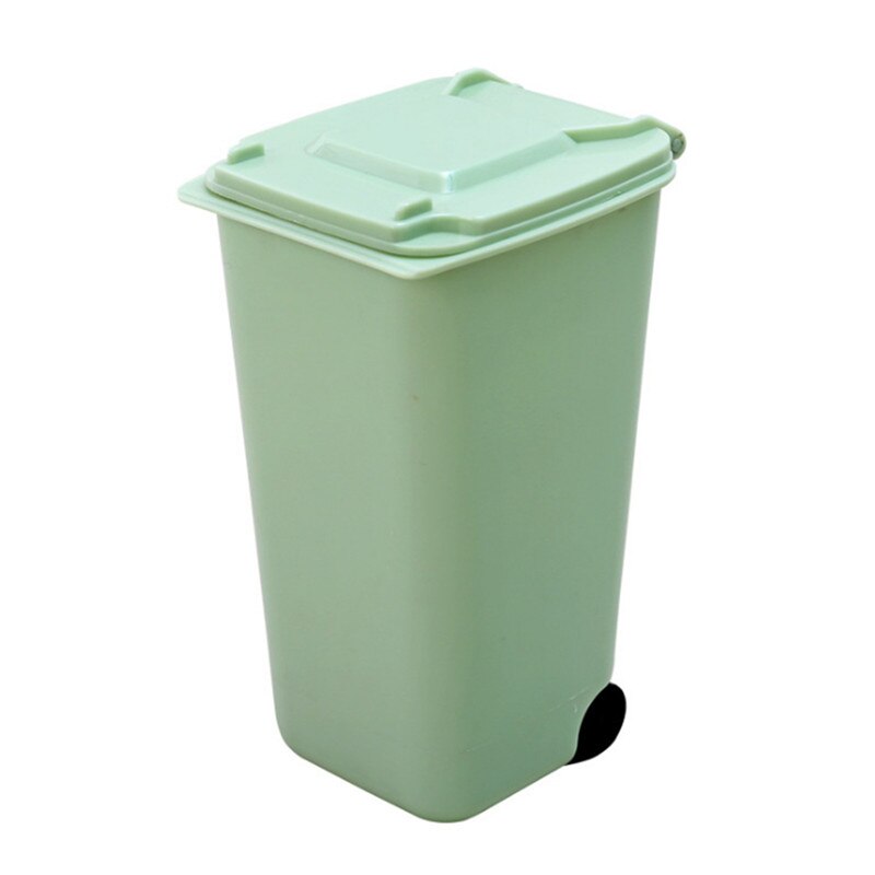 Mini papelera pequeña de escritorio, cesta de basura, mesa, hogar, bote de basura Oficina, contenedor de almacenamiento de limpieza para limpieza del hogar: Verde