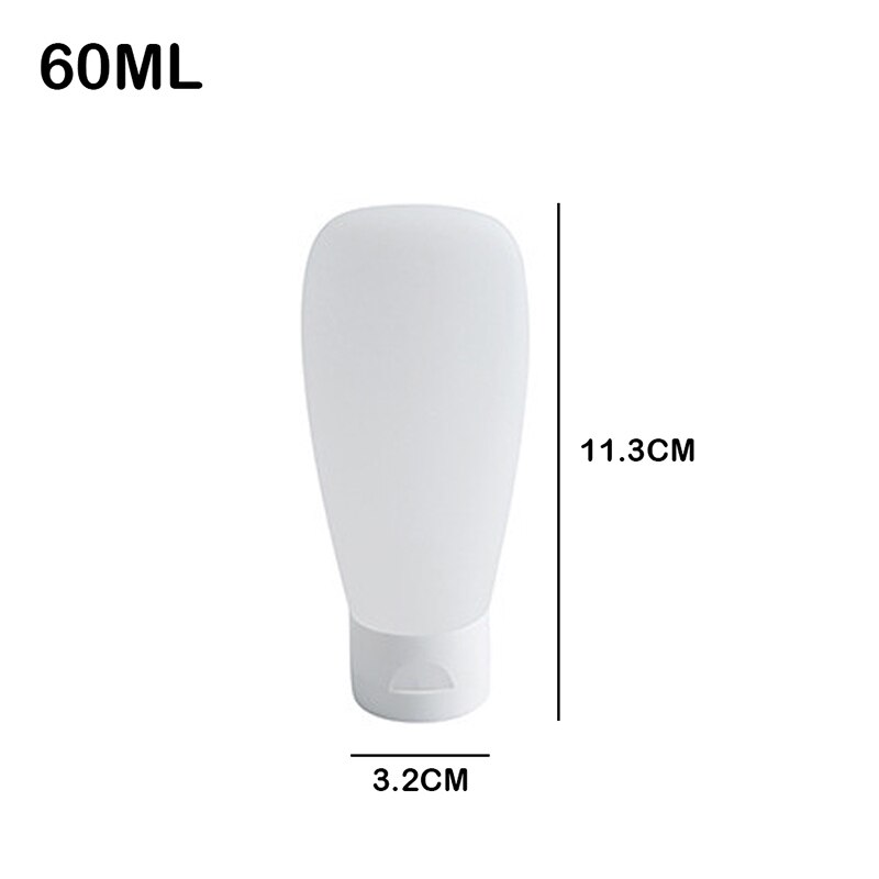 Bouteille de voyage en Silicone, Portable, Flexible, facile à presser, rechargeable, nettoyant, shampoing, bain, récipient étanche: 60ml