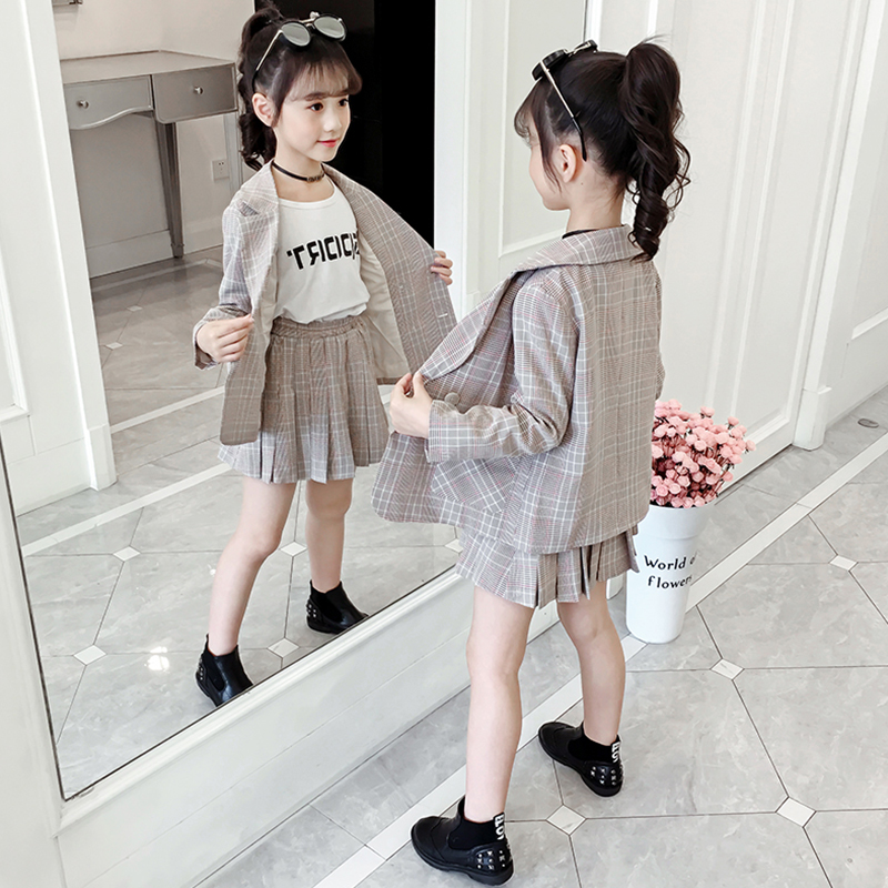 Girls Plaid Suit Set Kids Toddlers Spring Summer C... – Grandado