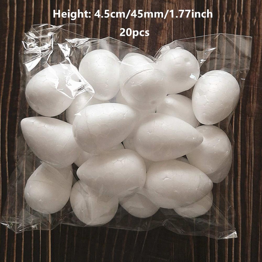 2/2.5/3/4/4.5/5.5cm 10-80pcs Water Modeling Shaped Styrofoam Foam Crafts Flower Heart DIY Handmade White Foam Rose Buds: Height 4.5cm 20pcs