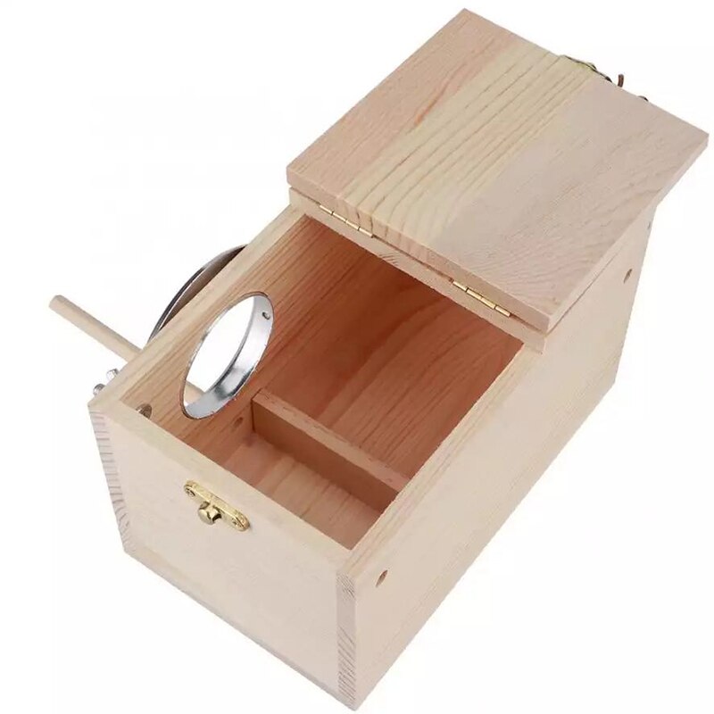 Parakeet Nest Box Bird Cage with Natural Pine Wood Bird Nest Breeding Box Cage for Budgie Cockatiel Conure Parrot Bird Egg Nest