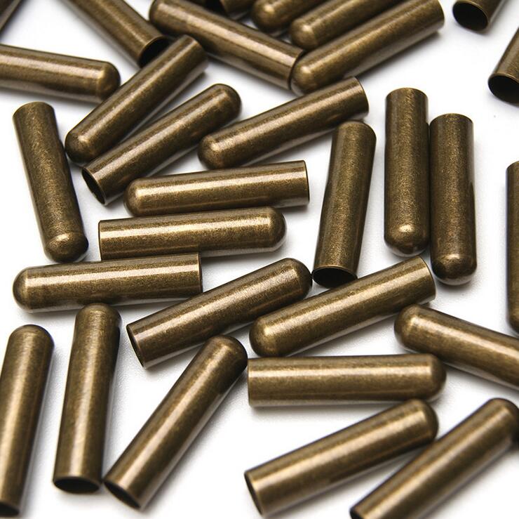 Fechos de couro tampas, prata/preto/bronze dobra sobre crimpagem cabo terminal conector para sapatos cordão cintura cabo, acessórios de fabricação: antique bronze