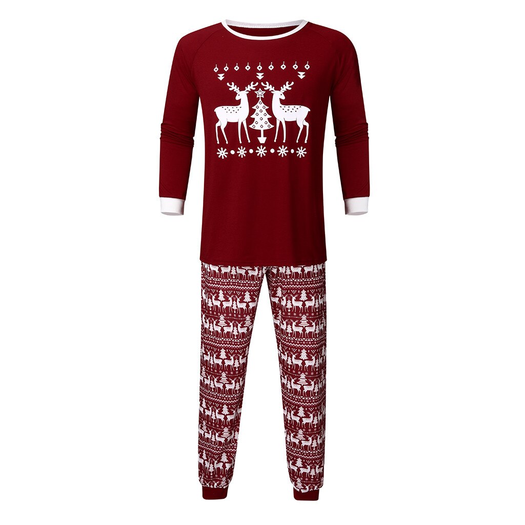 Familie Pyjama Nachtkleding mannen Kerst Outfits Set pyjamabroek rood winter pijama hombre 2 stuk set d91116