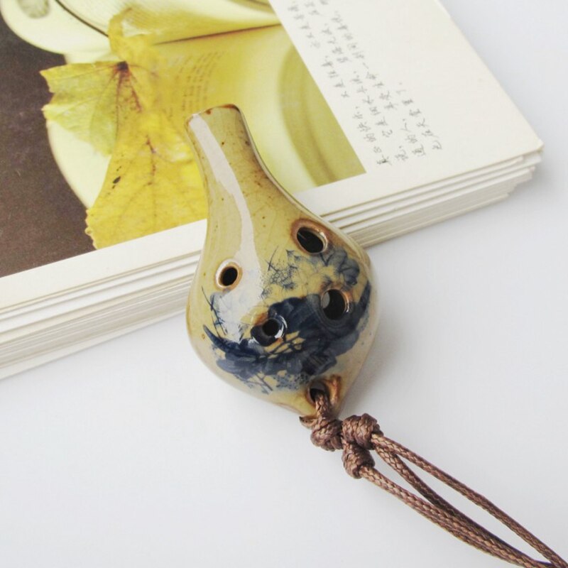 Ocarina – fleurs en céramique de Style chinois pour débutants, 6 trous, faites à la main, 6x4CM, de fête des mères et des pères, Instruments de musique: A