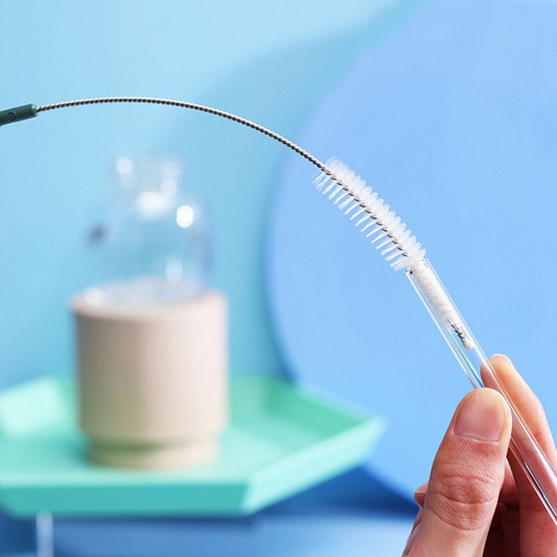 Cepillos para biberón reutilizables, cepillos limpiador de paja, acero lavado pajita, cepillos de limpieza, cepillos