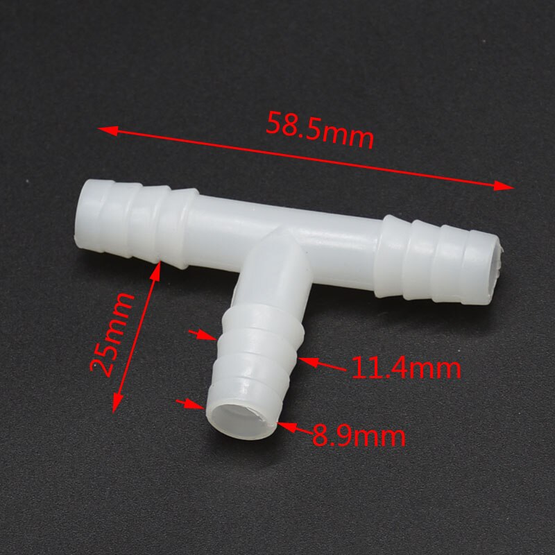 wxrwxy 10mm Tee connector 10mm tee barb water splitter garden irrigation connector barbed Air pipe fittings 20 pcs