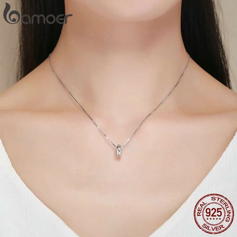 Espaciador de Plata de Ley 925 auténtica BAMOER con forma de corazón, cuentas grabadas para mujeres, pulsera, collar, joyería fina SCC593