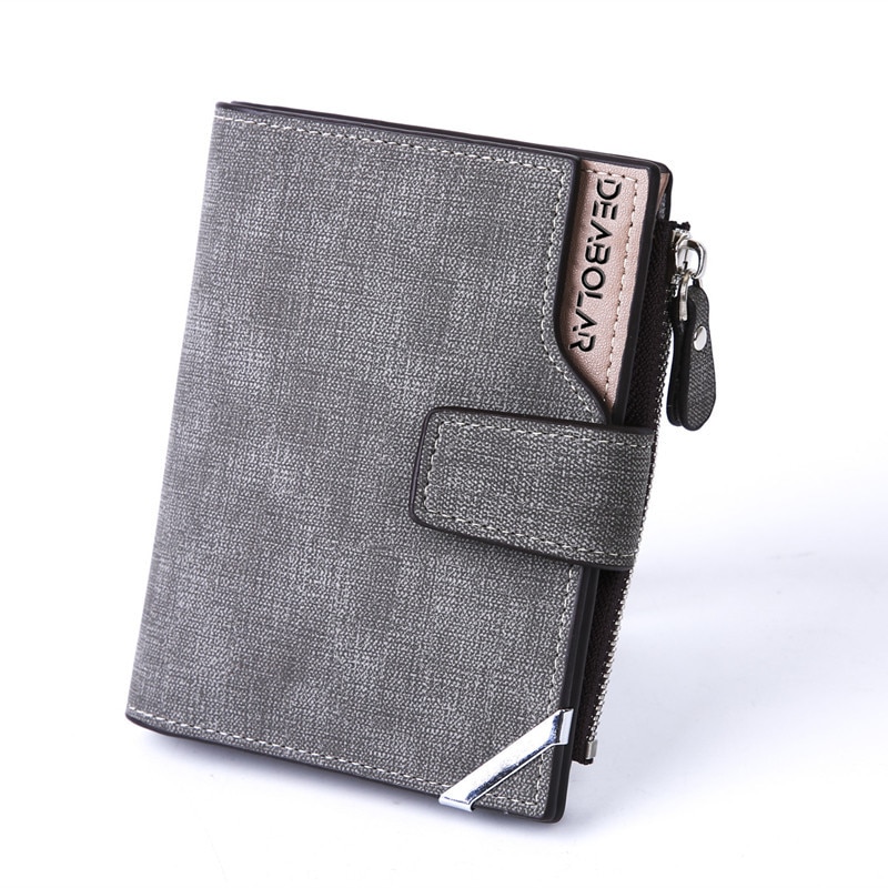 Casual Retro Men Wallets Fresh 's Purse Men Brand Canvas Card purse Mens Wallet price male clutch: Gray