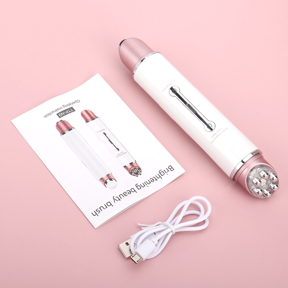 Masajeador de ojos LED con luz roja, dispositivo de belleza para estiramiento de ojos y cara de fotones, EMS RF, eliminación de ojeras y arrugas, máquina de masaje de vibración