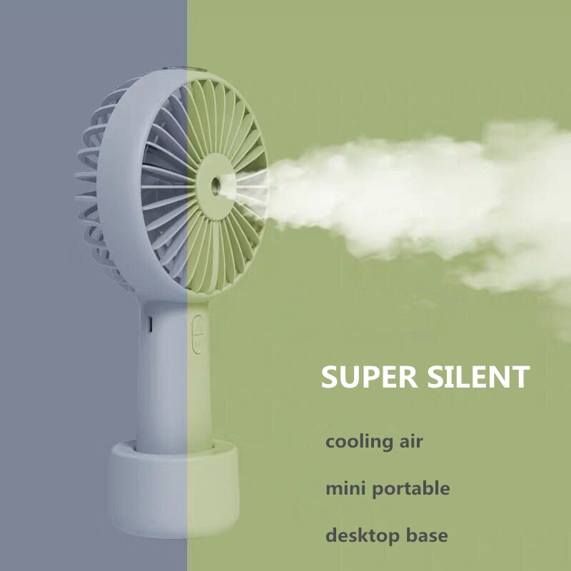 Draagbare waternevelventilator op batterijen, elektrisch, oplaadbaar via usb, draagbare mini-ventilator, koel-airconditioner, luchtbevochtiger voor buiten.