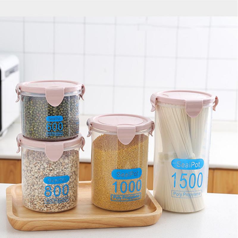 Food Storage Box Plastic Kitchen Food Cereal Grain Bean Rice Storage Box Container Bottle Case Kitchen Organize Tools