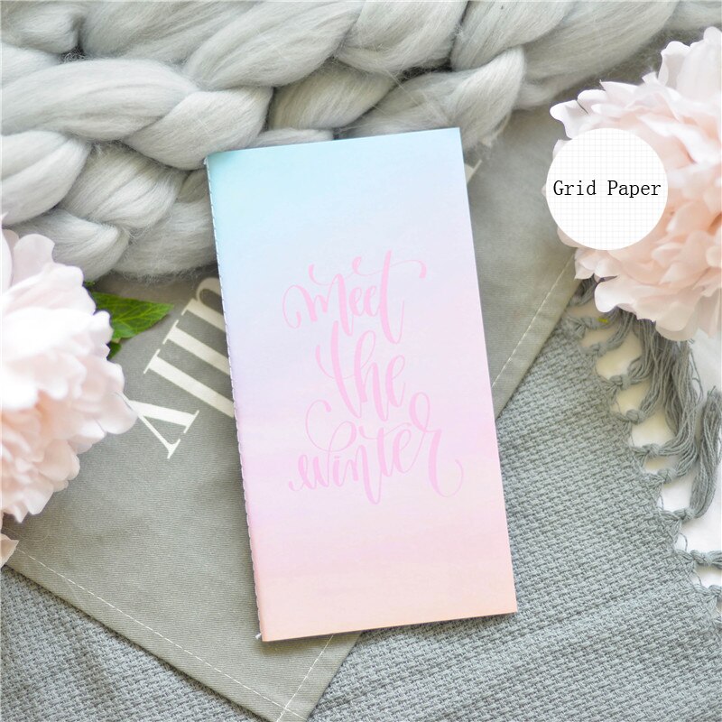 Dokibook Cute Traveler's Notebook Refill Filler Paper notebooks and journals Inner Core For Midori Planner School Stationery: Pink Grid