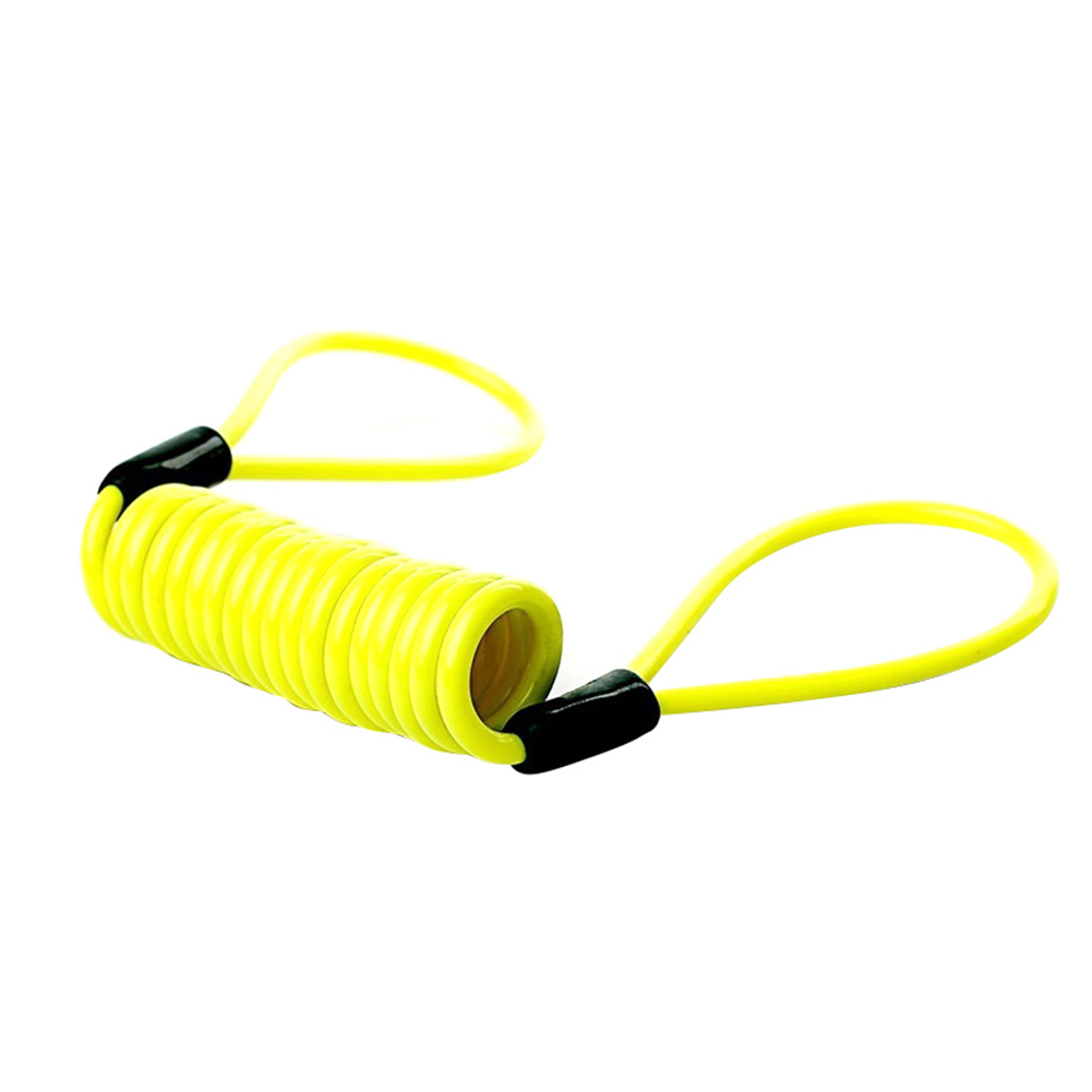 Portable Elastic Security Anti-Theft Spring Rope Motorcycle Wheel Disc Brake Lock Cable Wire: YELLOW