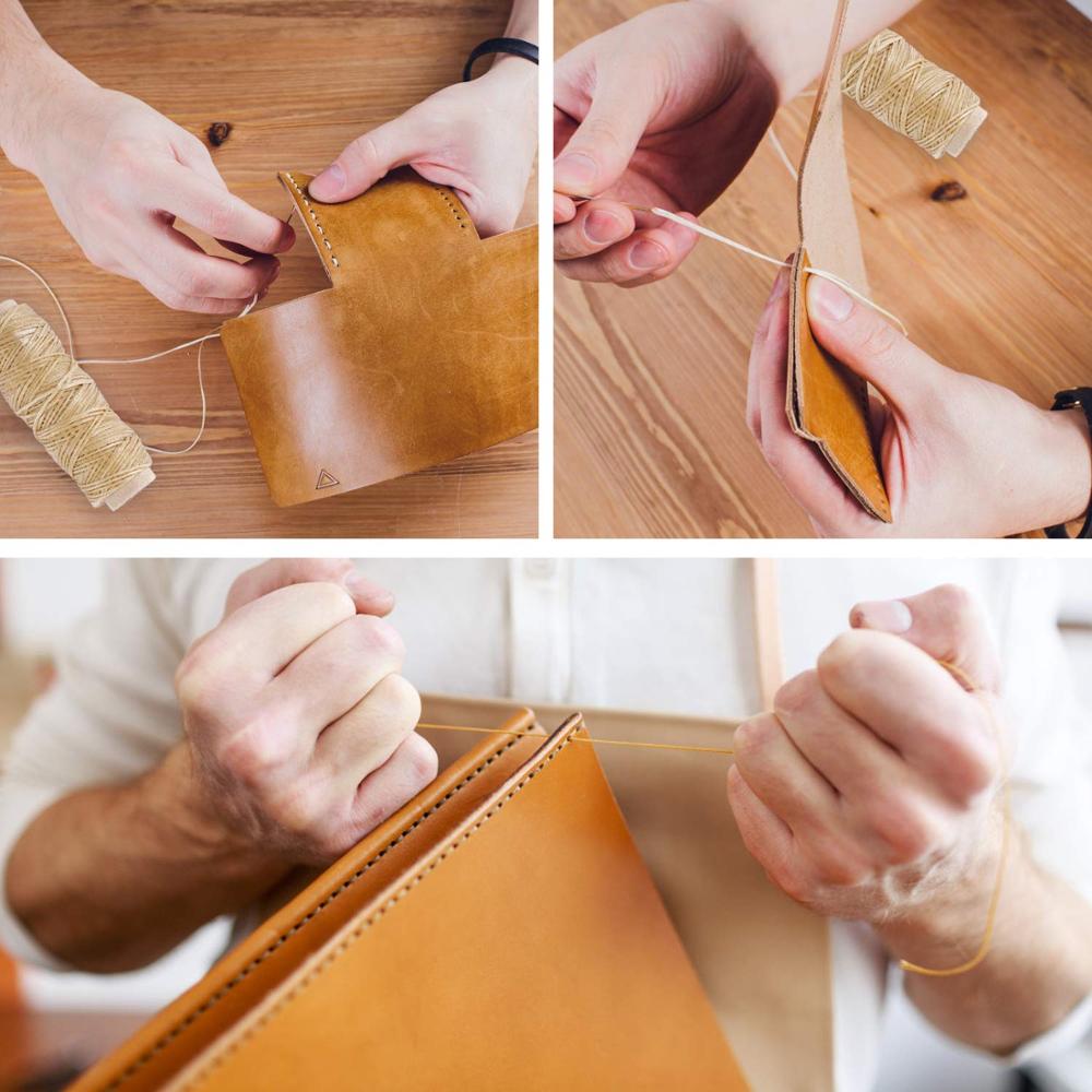 24/10Colors Flat Waxed Thread 50/30M Leather Sewing Thread DIY Hand Work Leather Thread Set For Leather Wallet Bag Shoes Repair