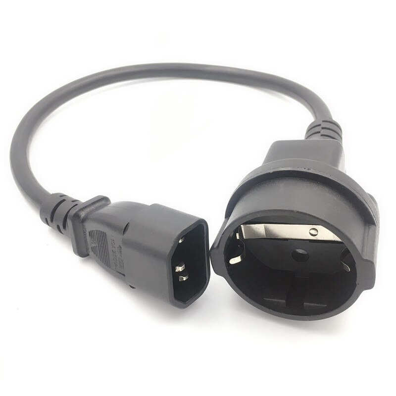 Euro Outlet Socket Netsnoer, IEC 320 C14 Mannelijke naar Schuko CEE7/16 2Pin Vrouwelijke Socket Power Kabel Voor UPS PDU, HET apparatuur: C14 to CEE73 / C14 to Italy