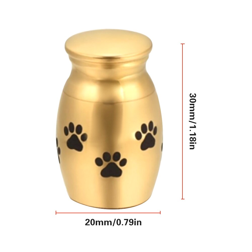 Huisdier Urn Poot Patroon Kleine Crematie Urn Voor Huisdier As Rvs Gedenkteken Urnen Voor Honden Katten As Houder Huisdier accessoires