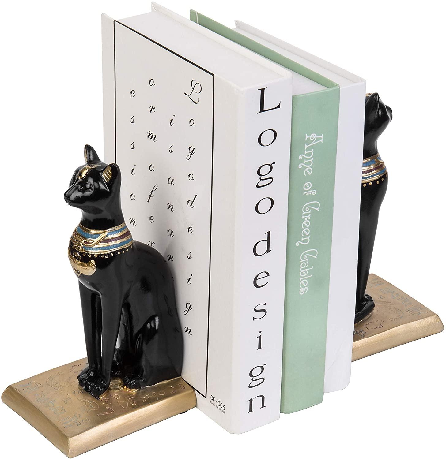 Retro harpiks egyptisk kat dekoration bogstande vintage stativ til bøger justerbar bogreol år boligindretning: Default Title