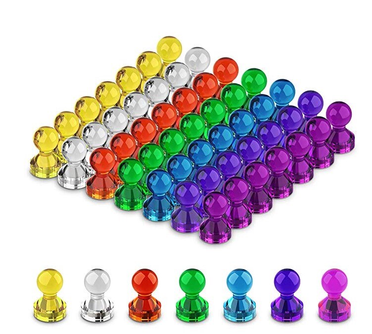 7Color Push Pin Fridge Magnets Holder Home School Classroom Office Refrigerator Dry Erase Board and Whiteboard Magnet 20 30PC
