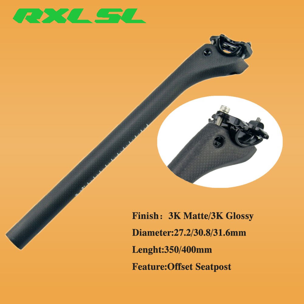 Geen Logo Mountainbike Zadelpen 27.2/25.4/30.8/31.6Mm 3K Mat/Glossy Zadelpen carbon Road Fiets Offset Zadelpennen