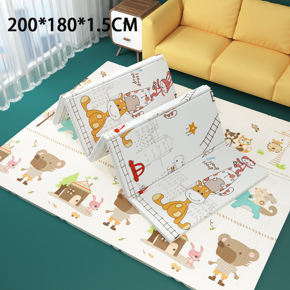 Baby Crawling Mat Folding Baby Crawling Mat Thickened 200*180*1CM 200*180*1.5CM 200*180*2CM Double-sided Foam Floor Mat: Happy Forest 1.5CM