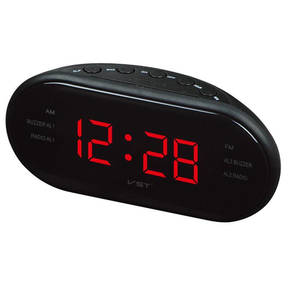Horloge de bureau électronique Radio AM/FM | Nouvelle moderne, horloge de Table numérique avec prise ue: red