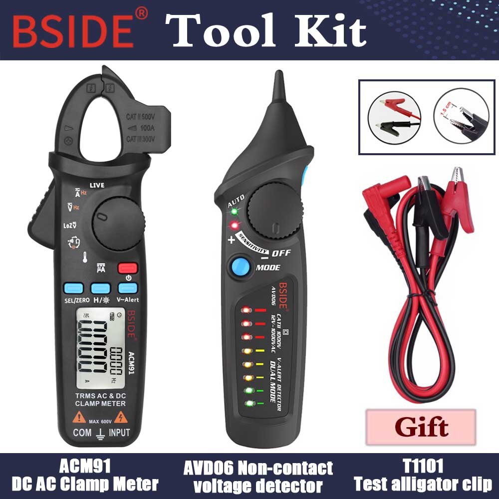 Mini Digital Clamp Meters Pocket Digital Clamp Meter Multimeter BSIDE DC/AC Current 100A 1mA Tester: Tool Kits