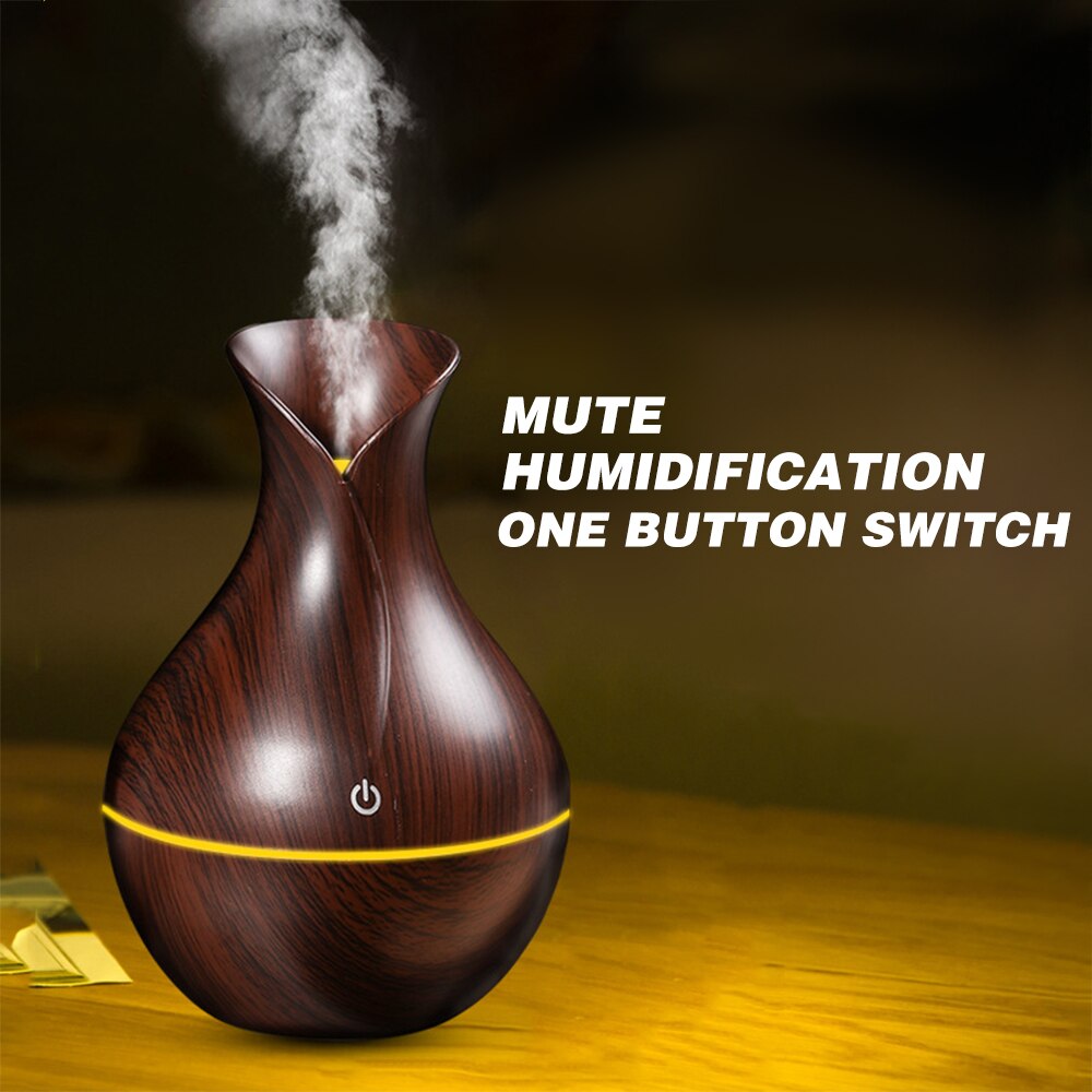 Usb Houtnerf Essentiële Olie Diffuser Ultrasone Luchtbevochtiger Huishouden Aroma Diffuser Aromatherapie Mist Maker Met Licht