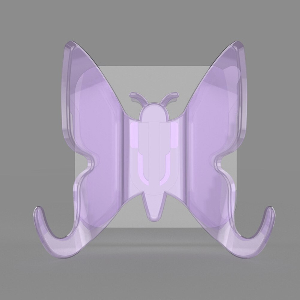 Decoratieve Douche Haak Houder Vlinder Vormige Muur Hangers Voor Bag Keys Handdoeken Badkamer EIG88: light purple