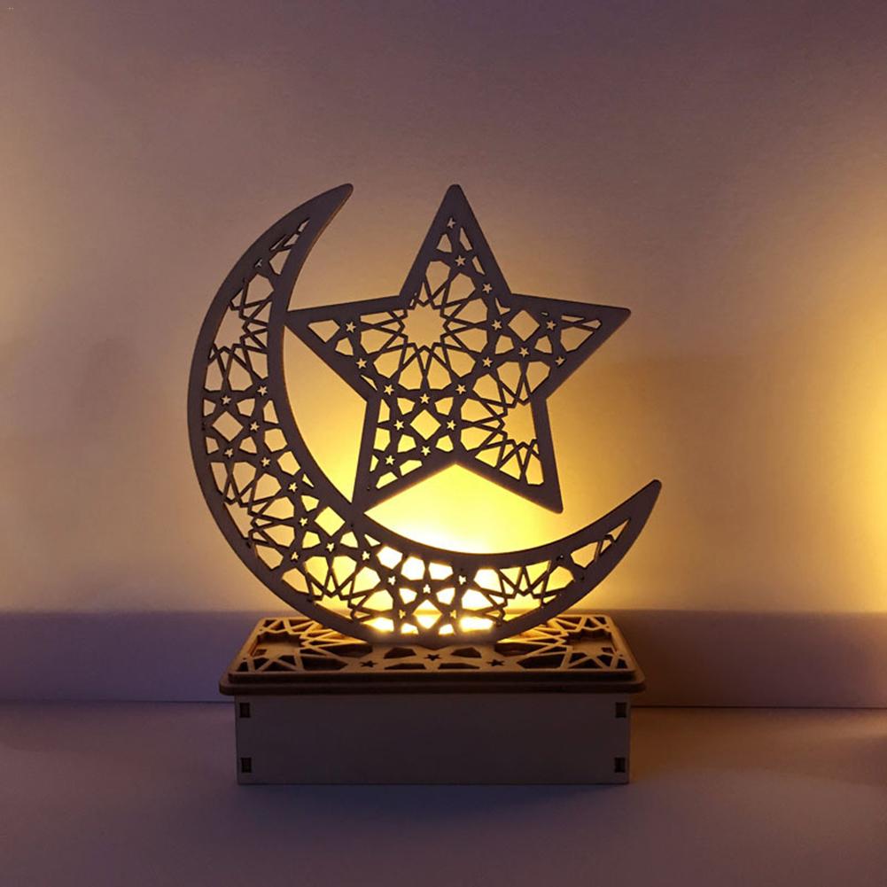Lampe décorative en bois à bricolage-même, luminaire décoratif de palais, pour l'islam musulman, Eid Mubarak, Ramadan, LED