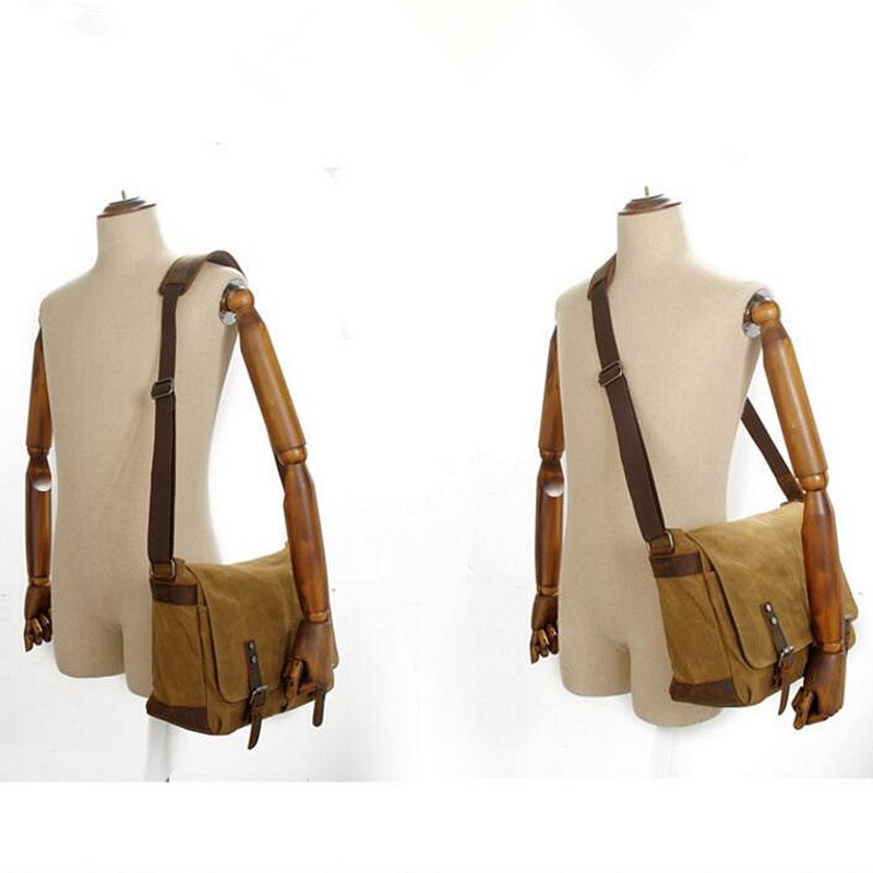 Men Wax oil Canvas Shoulder Bag Male Vintage Messenger Bags Casual Shoulder Bag Crossbody Bags Men's Handbags