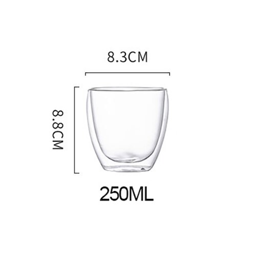 Transparante Glazen Beker Melk Whisky Thee Bier Dubbele Creatieve Hittebestendige Espresso Koffie Beker Cocktail Vodka Wijn Mok Drinkwar: 250mlx1