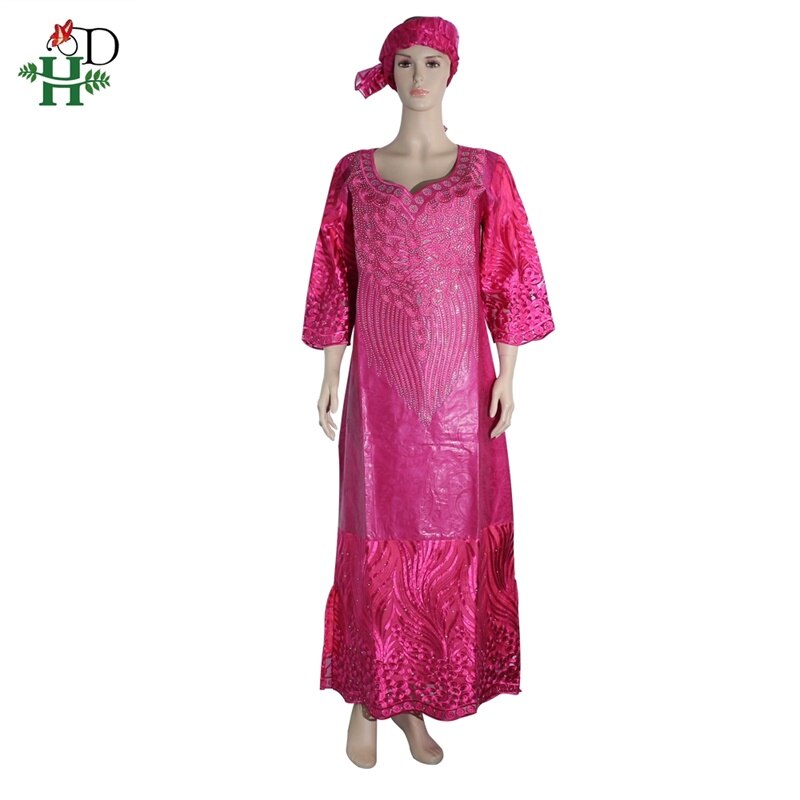 H&D african dresses for women african head wraps robe africaine beading lace bazin outfit dress african clothes south africa