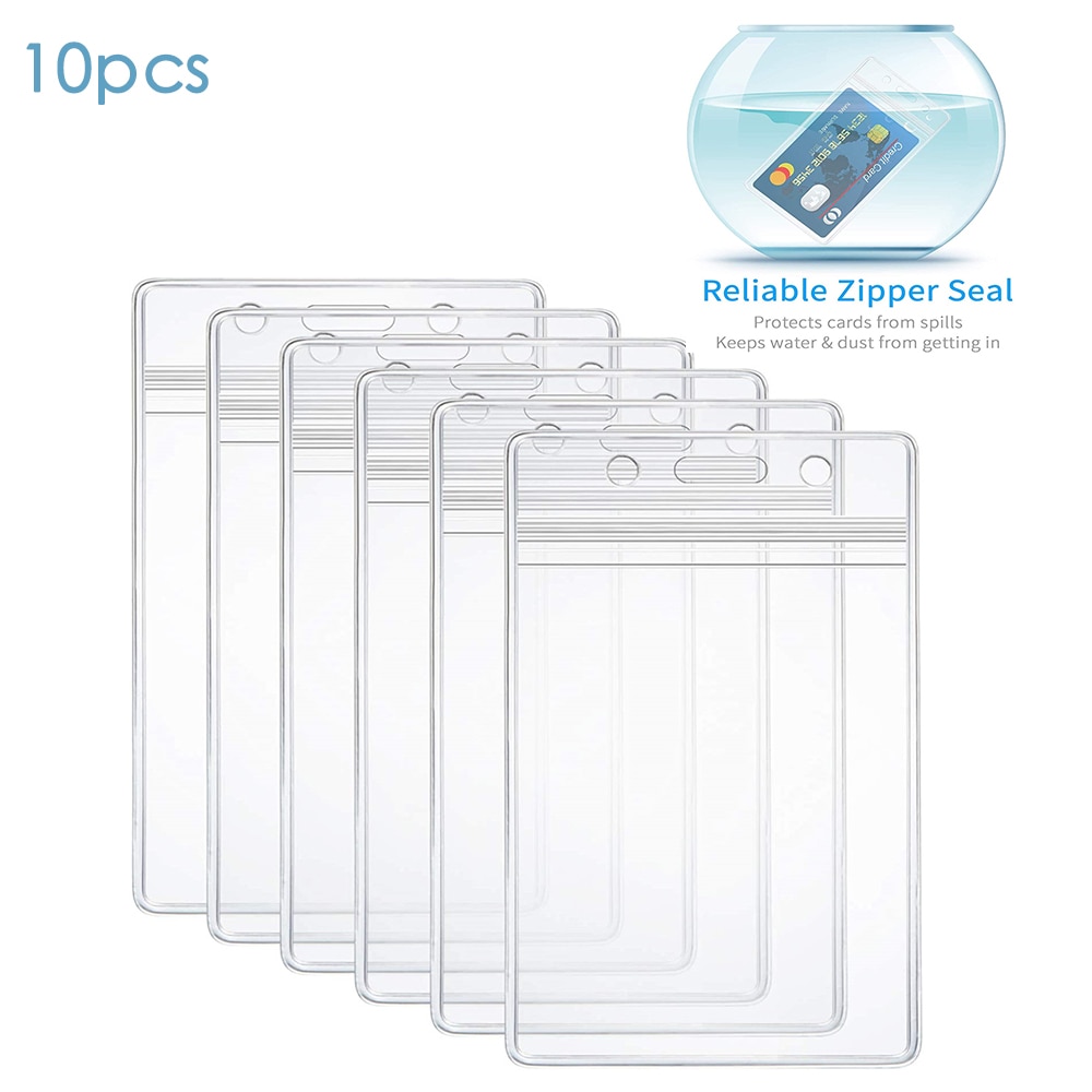 10 Stks/set Verticale Transparant Vinyl Plastic Clear Id-kaart Badge Houder Waterdicht Card Protector Mannen Card Accessoires