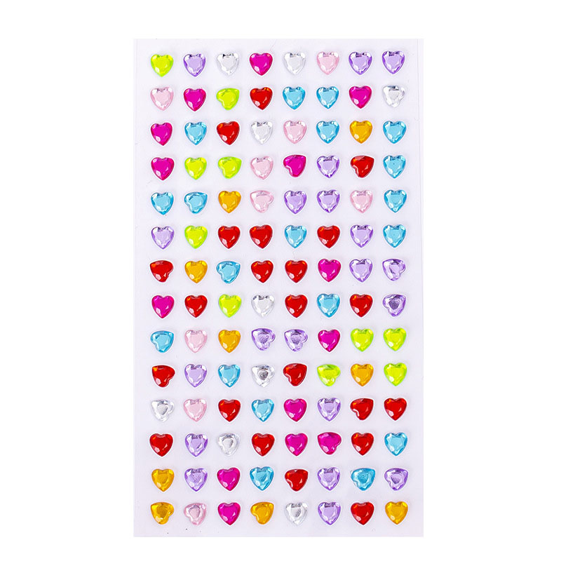 1-6Sheets 3D Gem Acrylic Crystal Stickers Kids DIY Decoration Self Adhesive Jewel Crafts Sparkly Rhinestone Stickers Girls: army green