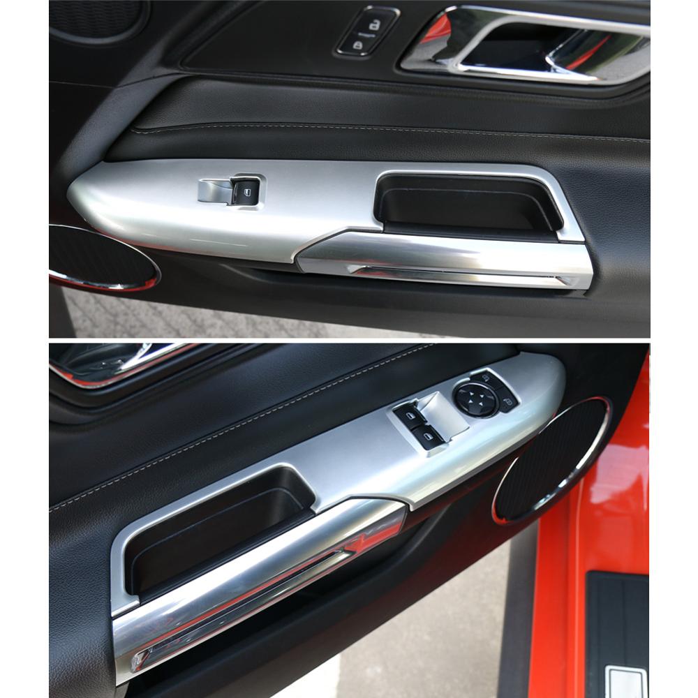 Cadre décoratif pour Ford Mustang + | Porte-accoudoir de porte de voiture bouton de commutation de fenêtre, cadre décoratif pour Ford Mustang +
