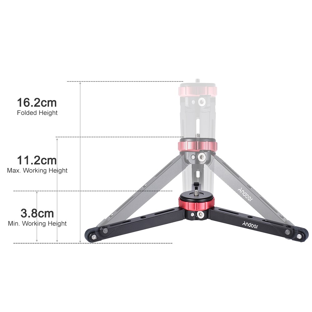 Andoer MT-01 Portable Aluminum Tabletop Tripod Mini Mobile/Camera Photography Bracket with 1/4" Screw Mount Max Load 80kg
