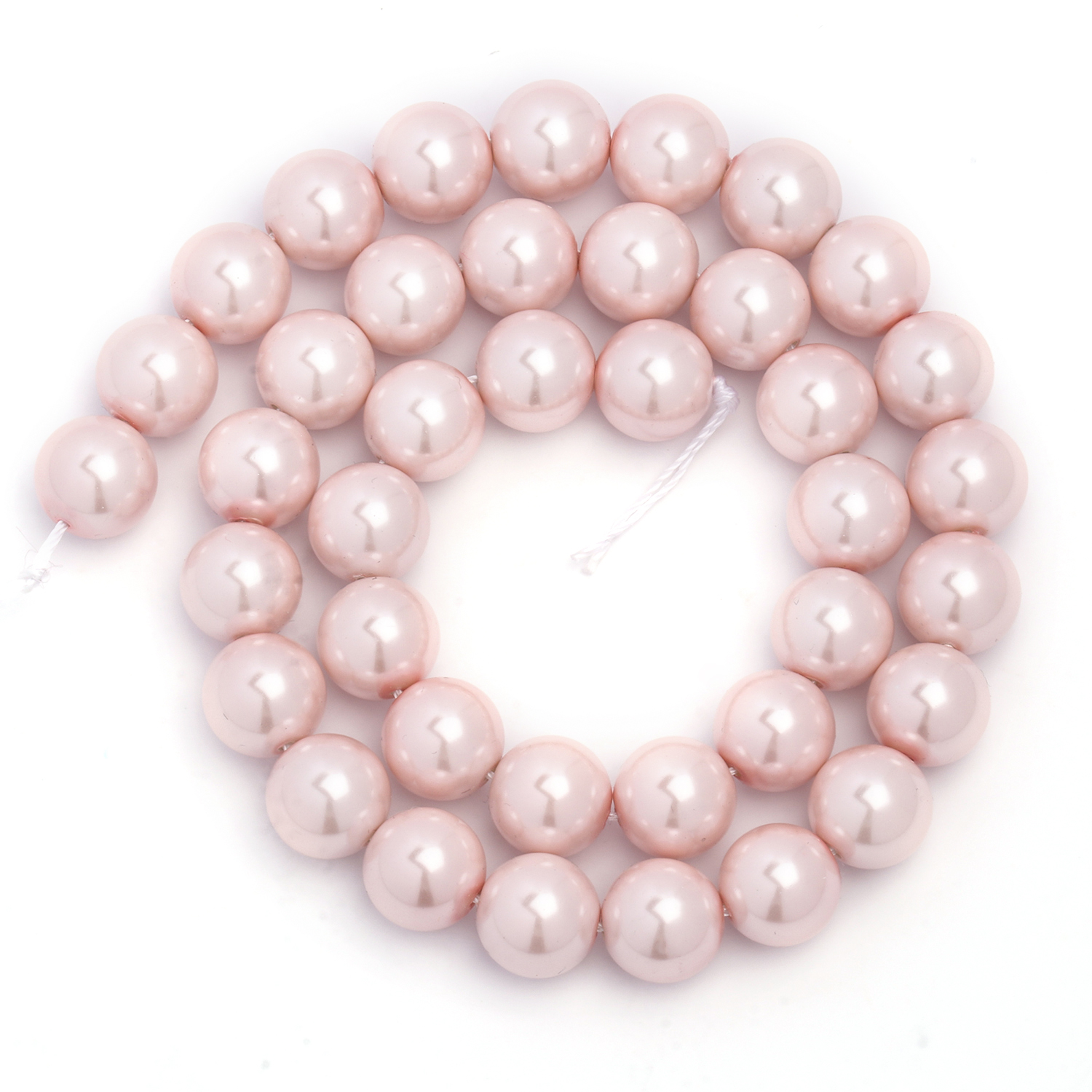 de cuentas de perlas de imitación de vidrio, cuentas espaciadoras de color rosa claro para fabricación de joyería, accesorios de pulsera Diy 4 6 8 10mm