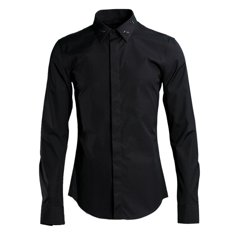 Sting handgemaakte kralen kleine bij heren hoogwaardige casual shirts lange mouwen katoen plus size ml  xl 2xl 3xl 4xl
