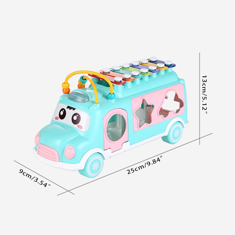 Creatieve Schoolbus Speelgoed Xylofoon Baby Speelgoed Met Vorm Sorter Educatief Speelgoed