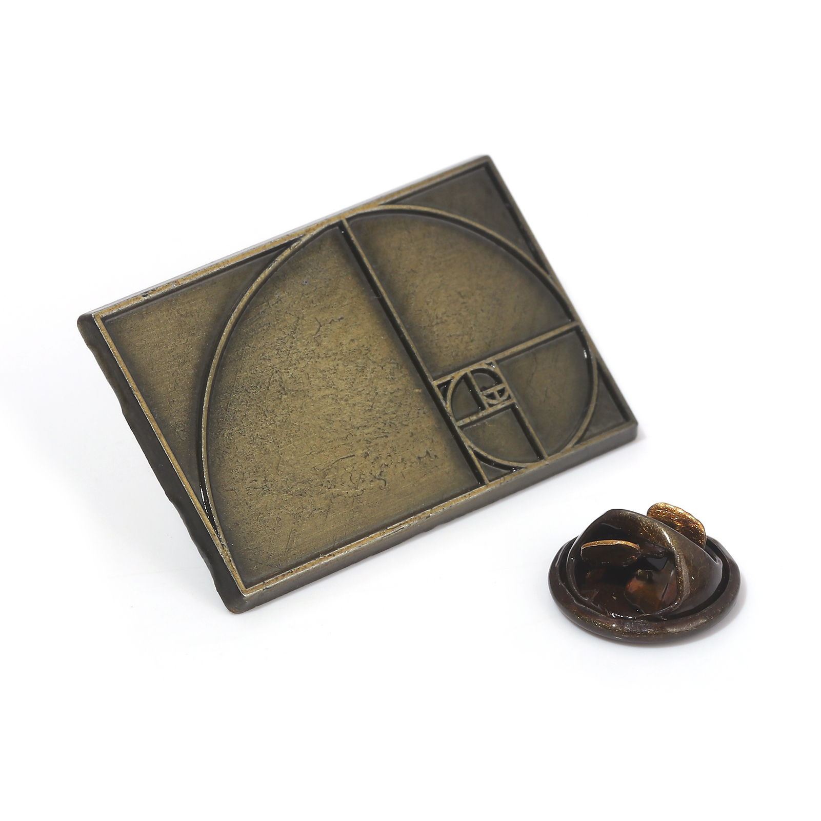 Vintage gyldne snit fibonacci-tal grafisk broche geometrisk kunst badge mænd kvinder rygsæk reversnål tilbehør smykker