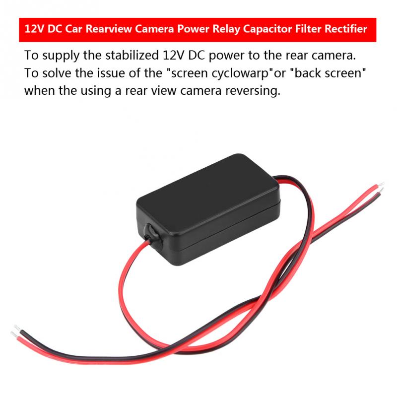 Kamera strømfilter 12v dc effektrelæ kondensator filterstik ensretter til bil backup kamera